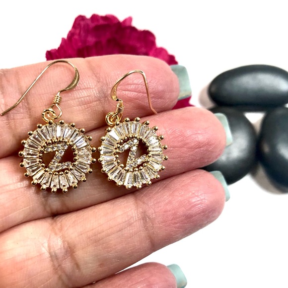 Initial Z Earrings, Letter Z, Personalized Z, Boho - Picture 2 of 8